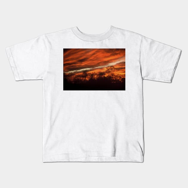 Fiery Sky Kids T-Shirt by Rodwilliams